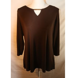 Charter Club Dk Brown 3/4 Sleeve Top XL